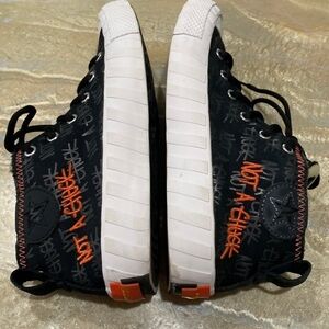 Converse Kids Black High-Top Sneakers with Orange Accent